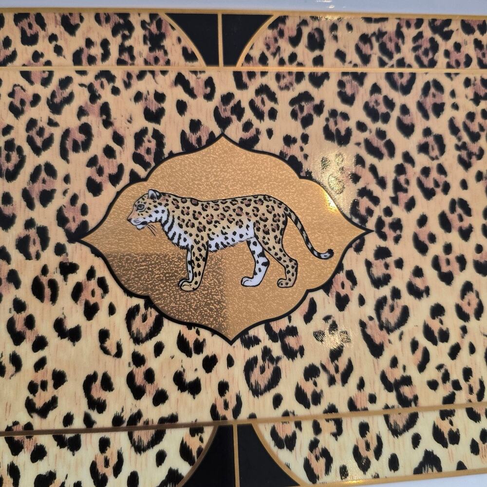 Lynn Chase Amazonian Jaguar Tray (1994) 24K Gold 13.5” Collectable Mobwife - Picture 2 of 5